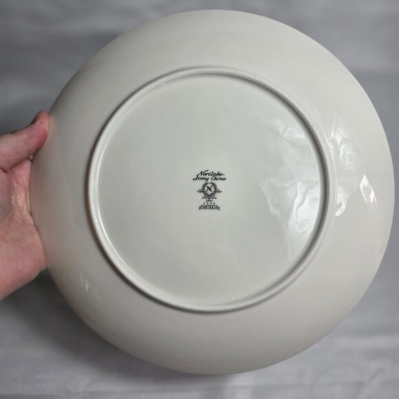 TWO Noritake Fantasia Dinner Plates Ivory with Gold Grapes and Gray Tan Leaves - Picture 14 of 14